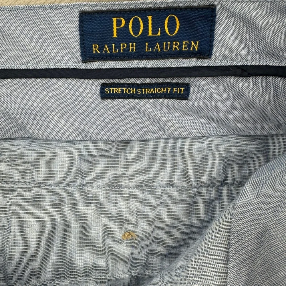 Polo Ralph Lauren Men  34x34 Stretch Straight Fit Chino Pants Tan Khaki Preppy